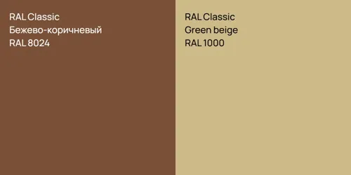 RAL 8024 Бежево-коричневый vs RAL 1000  Green beige