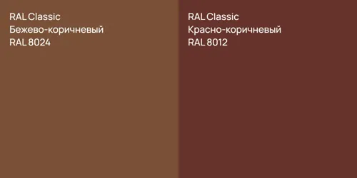 RAL 8024 Бежево-коричневый vs RAL 8012 Красно-коричневый