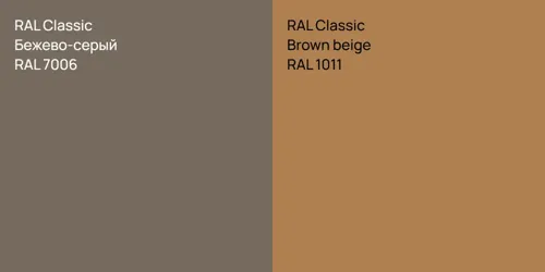RAL 7006 Бежево-серый vs RAL 1011  Brown beige