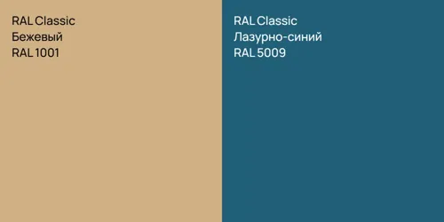 RAL 1001 Бежевый vs RAL 5009 Лазурно-синий