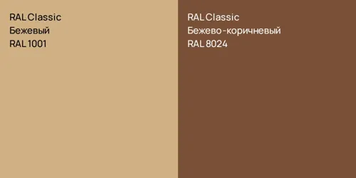 RAL 1001 Бежевый vs RAL 8024 Бежево-коричневый