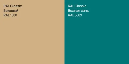 RAL 1001 Бежевый vs RAL 5021 Водная синь