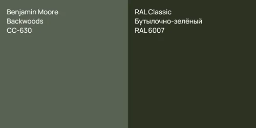 CC-630 Backwoods vs RAL 6007 Бутылочно-зелёный