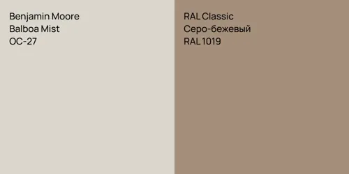 OC-27 Balboa Mist vs RAL 1019 Серо-бежевый