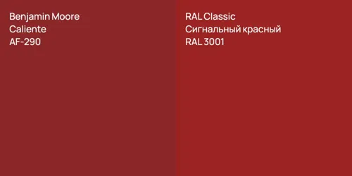 AF-290 Caliente vs RAL 3001 Сигнальный красный