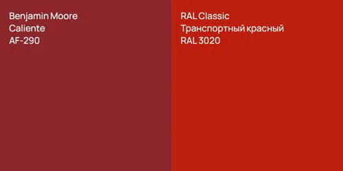 AF-290 Caliente vs RAL 3020 Транспортный красный