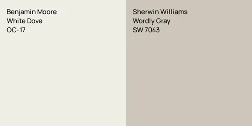 OC-17 White Dove vs SW 7043 Wordly Gray