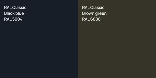 RAL 5004  Black blue vs RAL 6008  Brown green