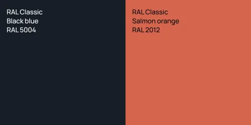 RAL 5004  Black blue vs RAL 2012  Salmon orange