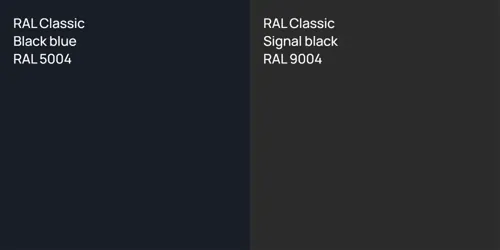 RAL 5004  Black blue vs RAL 9004  Signal black