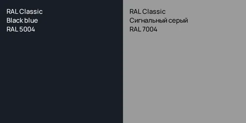 RAL 5004  Black blue vs RAL 7004 Сигнальный серый