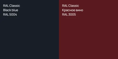 RAL 5004  Black blue vs RAL 3005 Красное вино