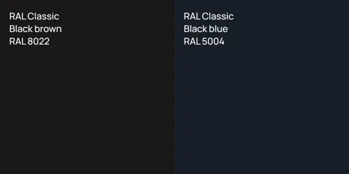 RAL 8022  Black brown vs RAL 5004  Black blue