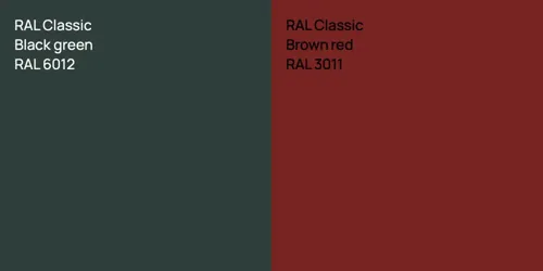 RAL 6012  Black green vs RAL 3011  Brown red