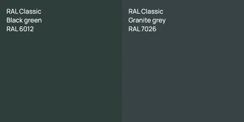 RAL 6012  Black green vs RAL 7026  Granite grey