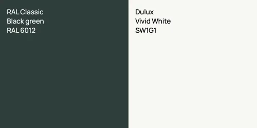 RAL 6012  Black green vs SW1G1 Vivid White