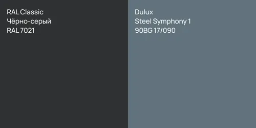 RAL 7021 Чёрно-серый vs 90BG 17/090 Steel Symphony 1
