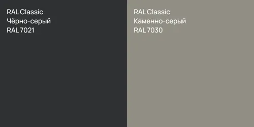 RAL 7021 Чёрно-серый vs RAL 7030 Каменно-серый