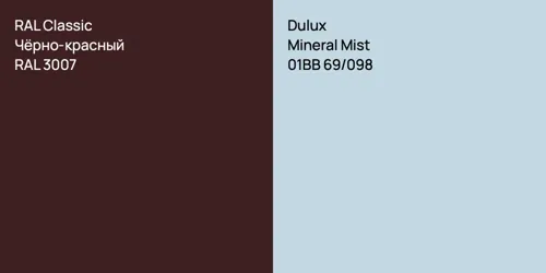 RAL 3007 Чёрно-красный vs 01BB 69/098 Mineral Mist