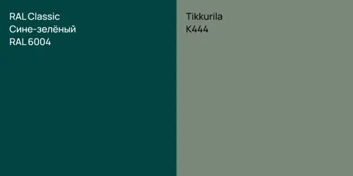 RAL 6004 Сине-зелёный vs K444 