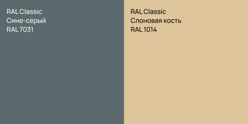 RAL 7031 Сине-серый vs RAL 1014 Слоновая кость