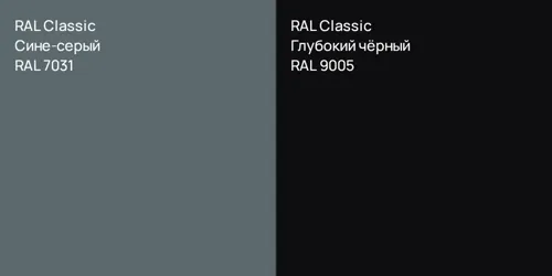 RAL 7031 Сине-серый vs RAL 9005 Глубокий чёрный