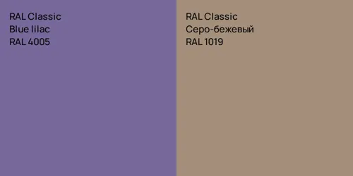 RAL 4005  Blue lilac vs RAL 1019 Серо-бежевый