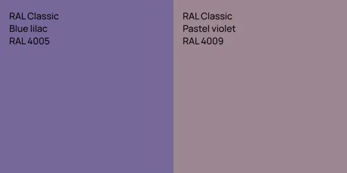 RAL 4005  Blue lilac vs RAL 4009  Pastel violet