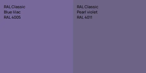 RAL 4005  Blue lilac vs RAL 4011  Pearl violet