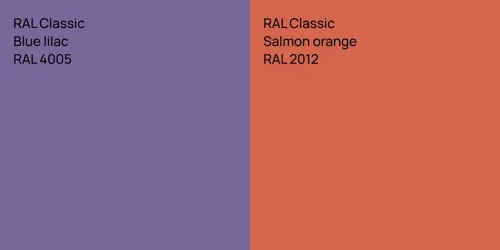 RAL 4005  Blue lilac vs RAL 2012  Salmon orange