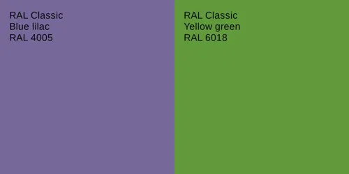 RAL 4005  Blue lilac vs RAL 6018  Yellow green