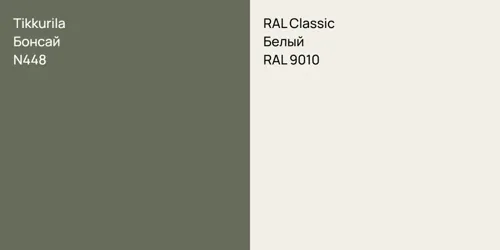 N448 Бонсай vs RAL 9010 Белый