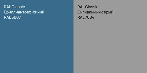 RAL 5007 Бриллиантово-синий vs RAL 7004 Сигнальный серый