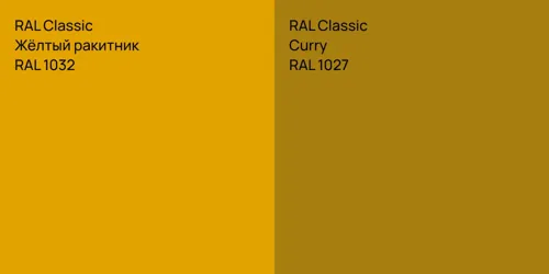 RAL 1032 Жёлтый ракитник vs RAL 1027  Curry