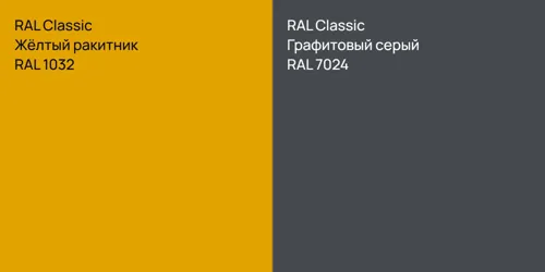 RAL 1032 Жёлтый ракитник vs RAL 7024 Графитовый серый