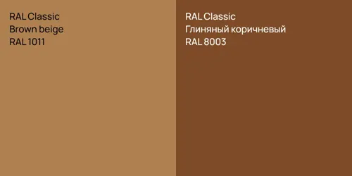 RAL 1011  Brown beige vs RAL 8003 Глиняный коричневый