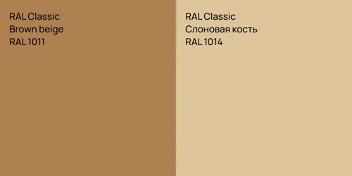RAL 1011  Brown beige vs RAL 1014 Слоновая кость