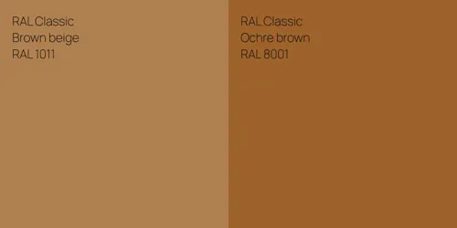 RAL 1011  Brown beige vs RAL 8001  Ochre brown