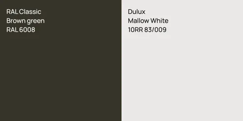 RAL 6008  Brown green vs 10RR 83/009 Mallow White