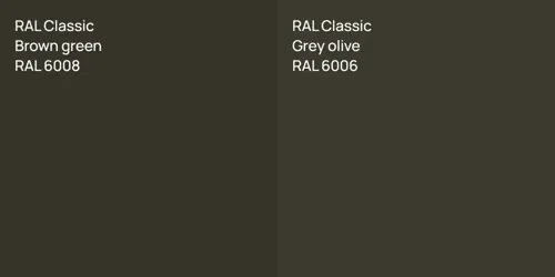 RAL 6008  Brown green vs RAL 6006  Grey olive
