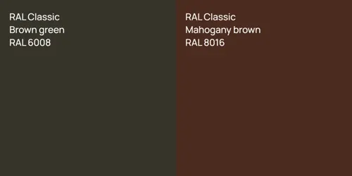 RAL 6008  Brown green vs RAL 8016  Mahogany brown