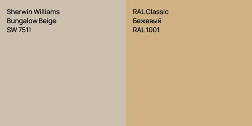 SW 7511 Bungalow Beige vs RAL 1001 Бежевый