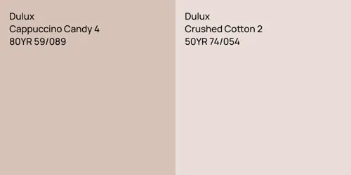 80YR 59/089 Cappuccino Candy 4 vs 50YR 74/054 Crushed Cotton 2