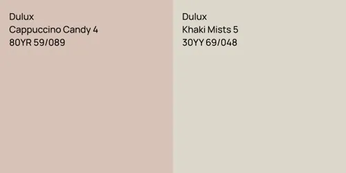 80YR 59/089 Cappuccino Candy 4 vs 30YY 69/048 Khaki Mists 5