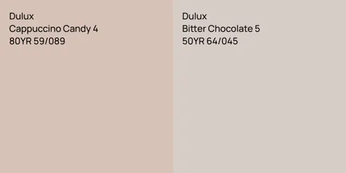 80YR 59/089 Cappuccino Candy 4 vs 50YR 64/045 Bitter Chocolate 5