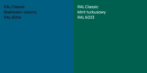 RAL 5019  Capri blue vs RAL 6026 Опаловый зелёный
