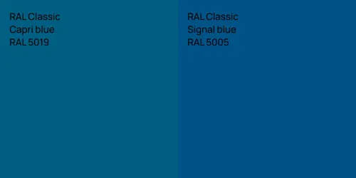 RAL 5019  Capri blue vs RAL 5005  Signal blue