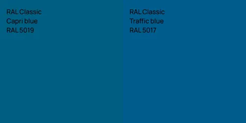 RAL 5019  Capri blue vs RAL 5017  Traffic blue