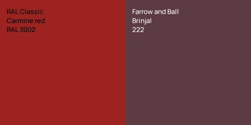 RAL 3002  Carmine red vs 222 Brinjal