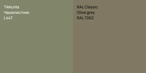 L447 Чашелистник vs RAL 7002  Olive grey